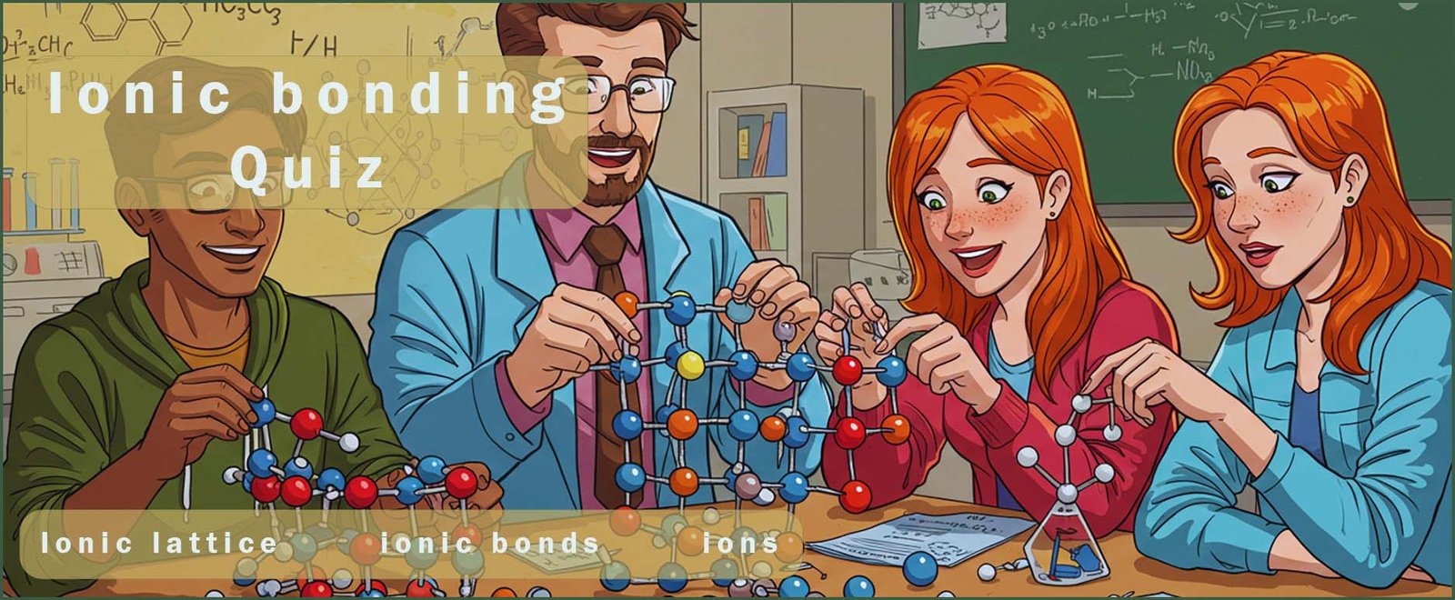 Header image- students building model of an ionic lattice